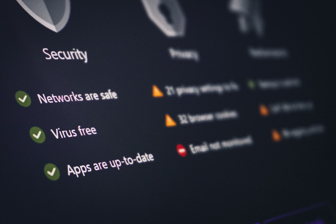 Cybersecurity dashboard showing network security status